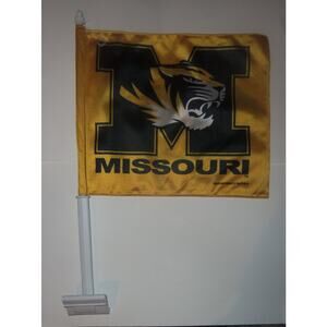 2 Logos of Missouri Tigers on Yellow Window Car Flag by WinCraft
